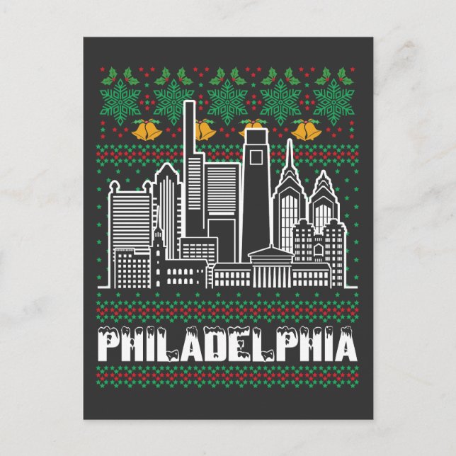 Philadelphia Pennsylvania Ugly Christmas Postcard (Front)