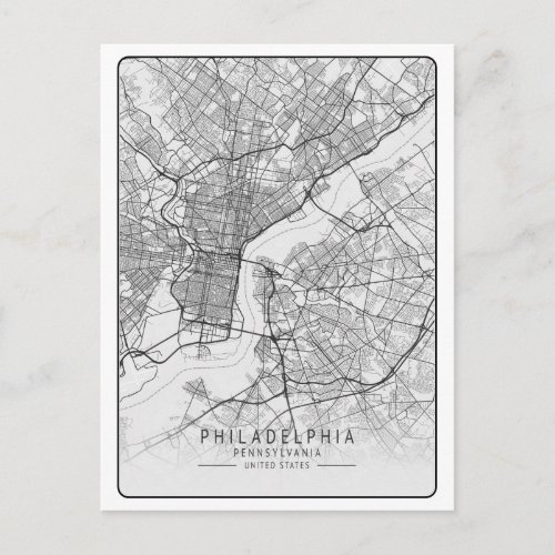 Philadelphia Pennsylvania USA Travel City Map Postcard