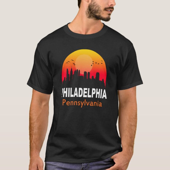 Philadelphia Pennsylvania Vintage Retro City State T-Shirt (Front)