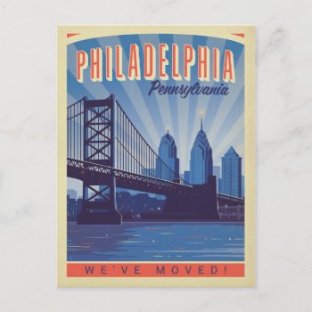 Philadelphia  Pennsylvania | We've Moved Invitation Postcard by AndersonDesignGroup at Zazzle
