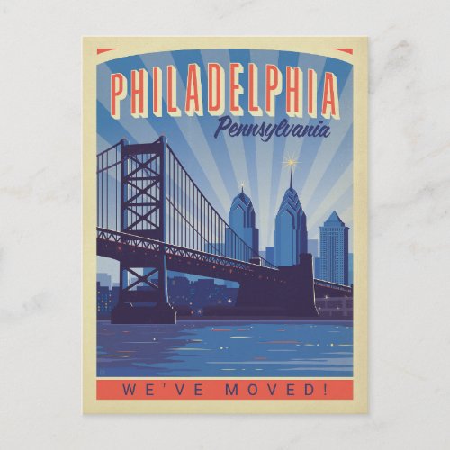 Philadelphia Pennsylvania  Weve Moved Invitation Postcard