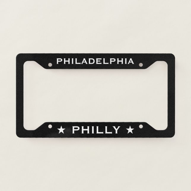 Philadelphia Philly Black  License Plate Frame (Front)