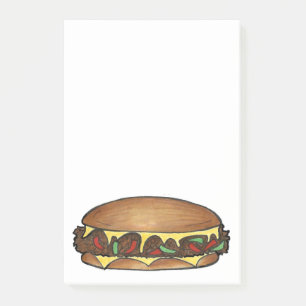 Philadelphia Philly Cheese Steak Sandwich Post Its Post-it Notes