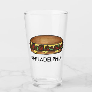 Philadelphia Philly PA Cheesesteak Steak Sandwich Glass
