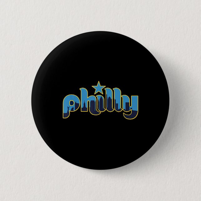 Philadelphia Philly - Throwback Design - Clic  Button (Front)
