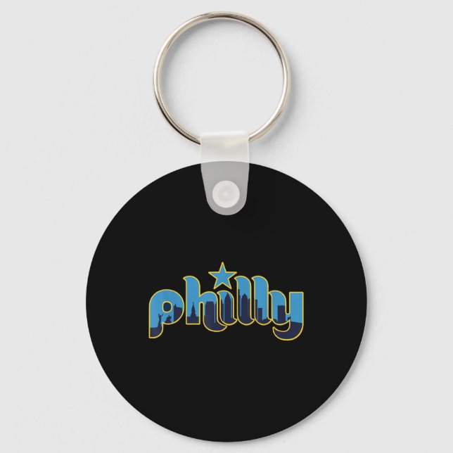 Philadelphia Philly - Throwback Design - Clic  Keychain (Front)
