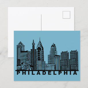 Philadelphia Postcard – Iconic Skyline Silhouette 