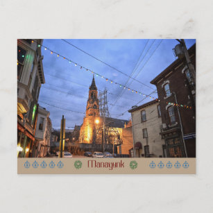 Philadelphia Postcard-Manayunk-Church Christmas Holiday Postcard