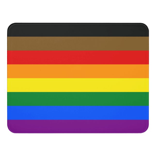 Philadelphia Pride Flag LGBTQ Door Sign (Contemporary Front)