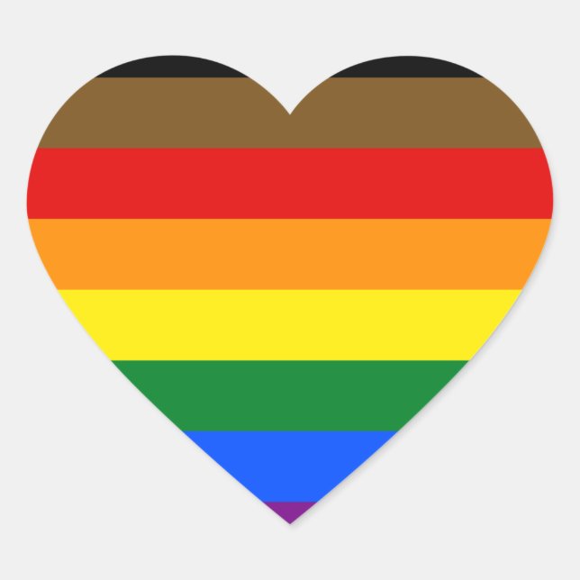 Philadelphia Pride Flag LGBTQ Heart Sticker (Front)
