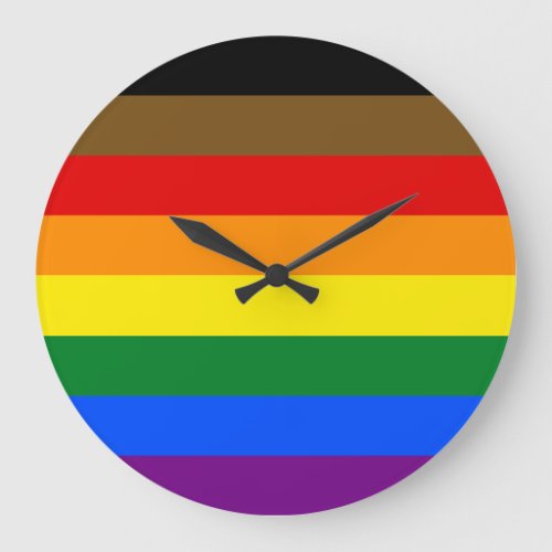 Philadelphia Pride Flag LGBTQ Large Clock