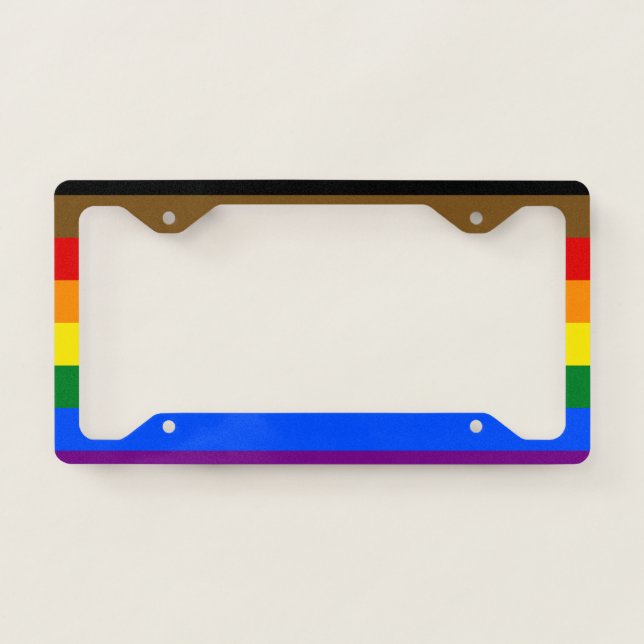 Philadelphia Pride Flag LGBTQ License Plate Frame (Front)