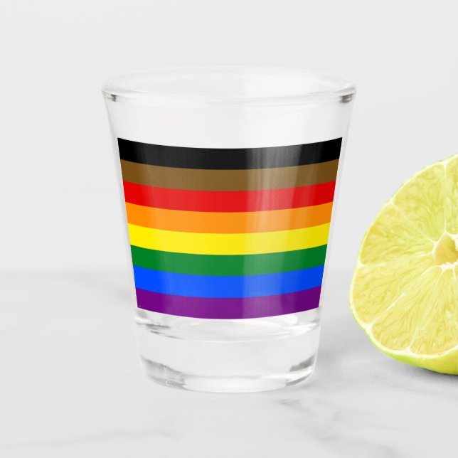 Philadelphia Pride Flag LGBTQ Shot Glass (Front)