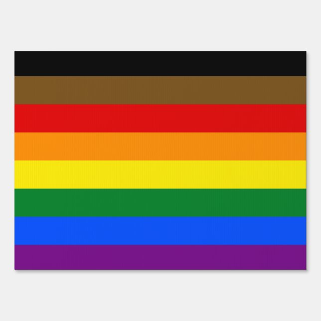 Philadelphia Pride Flag LGBTQ Sign (Back)
