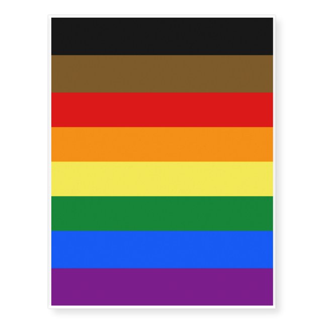 Philadelphia Pride Flag LGBTQ Temporary Tattoos (Front)