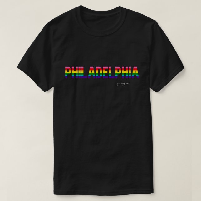 Philadelphia Pride T-shirt | Rainbow Flag (Design Front)