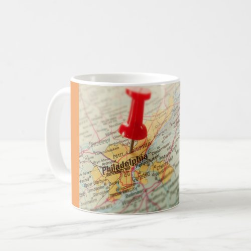 Philadelphia Pushpin Map Coffee Mug