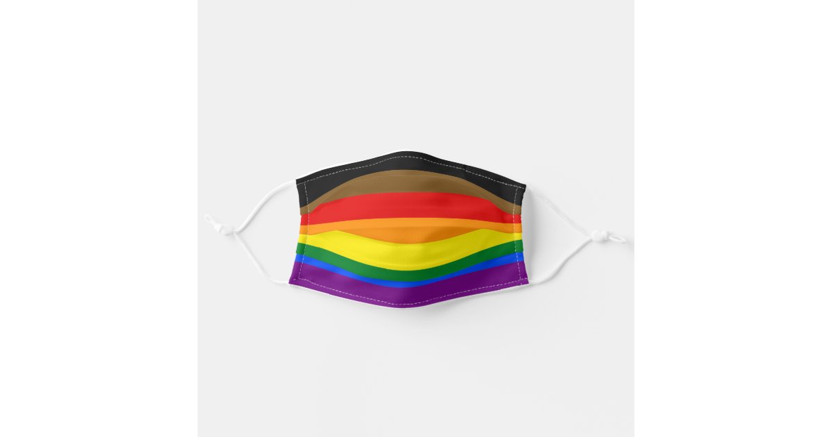 Philadelphia Rainbow Flag Black Brown Inclusion Cloth Face Mask