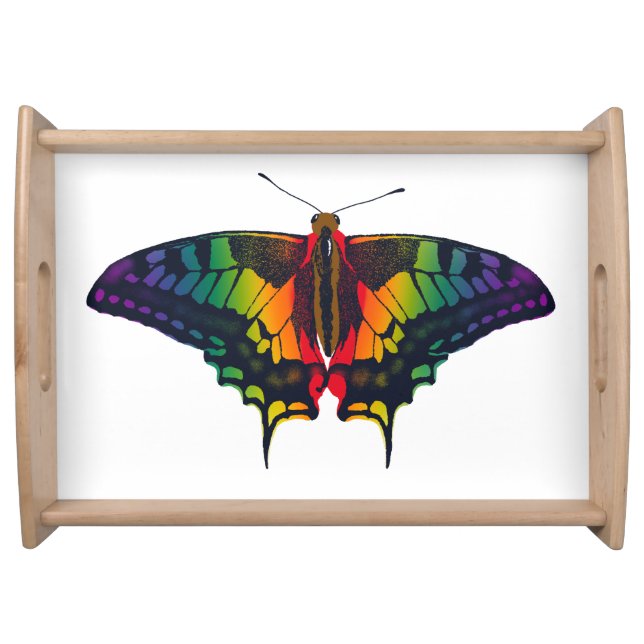 Philadelphia Rainbow Pride Flag Swallowtail Serving Tray (Front)
