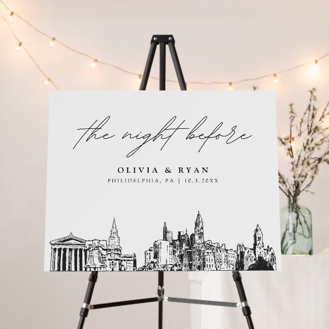 Philadelphia Rehearsal Dinner Night Before Sign (In Situ (Stand))