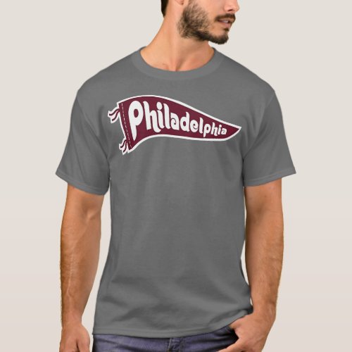 Philadelphia Retro Pennant Powder Blue T_Shirt