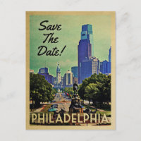 Philadelphia Save The Date Vintage Postcards