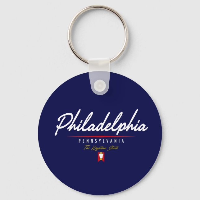 Philadelphia Script Keychain (Front)