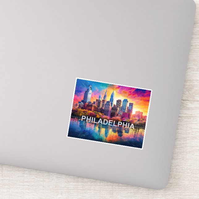 Philadelphia Skyline Abstract Art  Sticker (Detail)