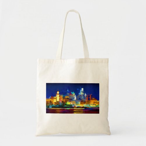 Philadelphia Skyline at Night Tote Bag