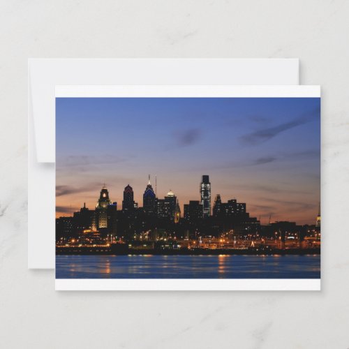 Philadelphia Skyline at Twilight Personalized Invites
