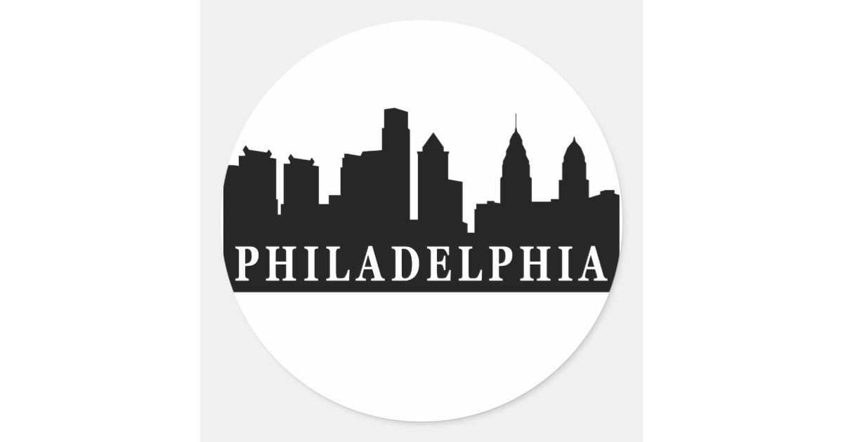 Philadelphia Skyline Classic Round Sticker | Zazzle
