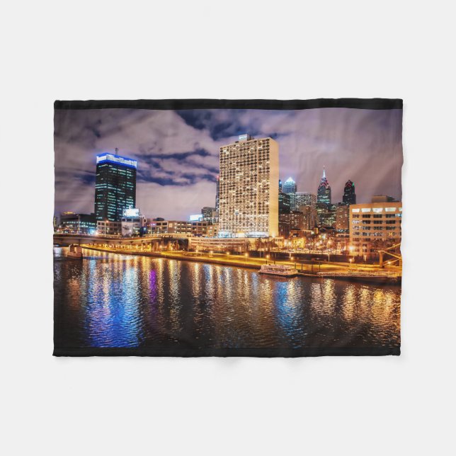 Philadelphia Skyline Fleece Blanket (Front (Horizontal))