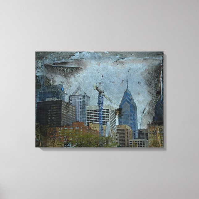 Philadelphia Skyline From The River Walk Canvas Print (Front)