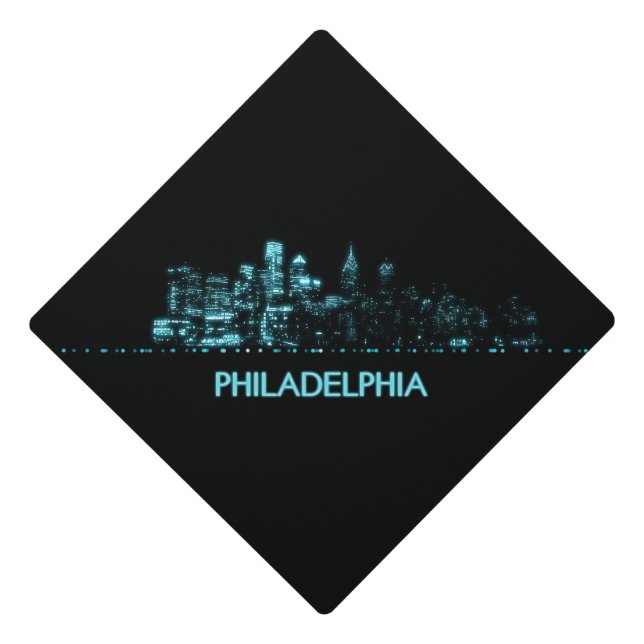 Philadelphia Skyline Graduation Cap Topper (Front)