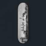 Philadelphia skyline in black and white skateboard deck<br><div class="desc">This is the beautiful skyline of the city of Philadelphia, taken from across the Delaware River at the Camden waterfront. The architecture of the skyscrapers and buildings of Philly are on display in this black and white photo. Center City, the downtown area of Philadelphia, is the focus of this photograph....</div>