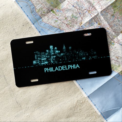 Philadelphia Skyline License Plate