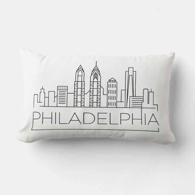 Philadelphia Skyline Lumbar Pillow (Front)