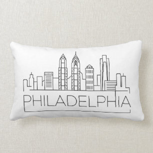 Philadelphia Skyline Lumbar Pillow