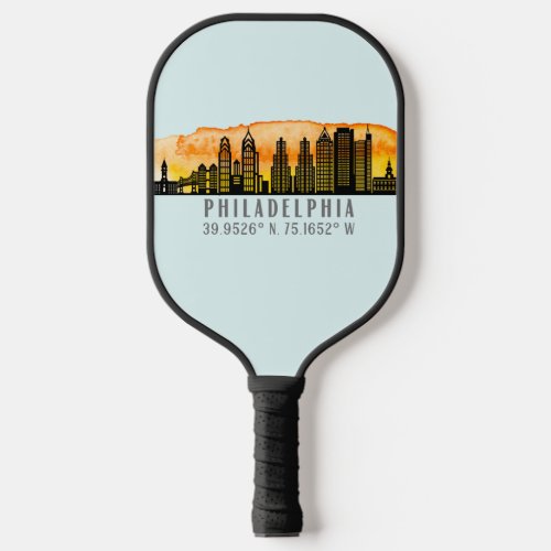 Philadelphia Skyline Map Coordinates   Pickleball Paddle