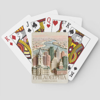 Philadelphia Skyline Modern Textured Cityscape Poker Cards