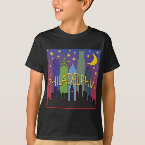 Philadelphia Skyline nightlife T_Shirt
