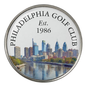 Philadelphia Skyline Personalized Golf Club Name Ball Marker