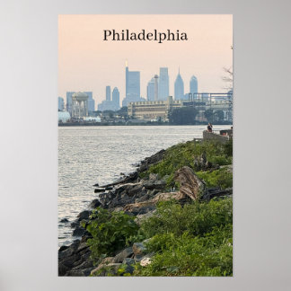 Philadelphia Skyline Riverside View Poster