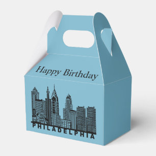 Philadelphia Skyline Silhouette Favor Boxes