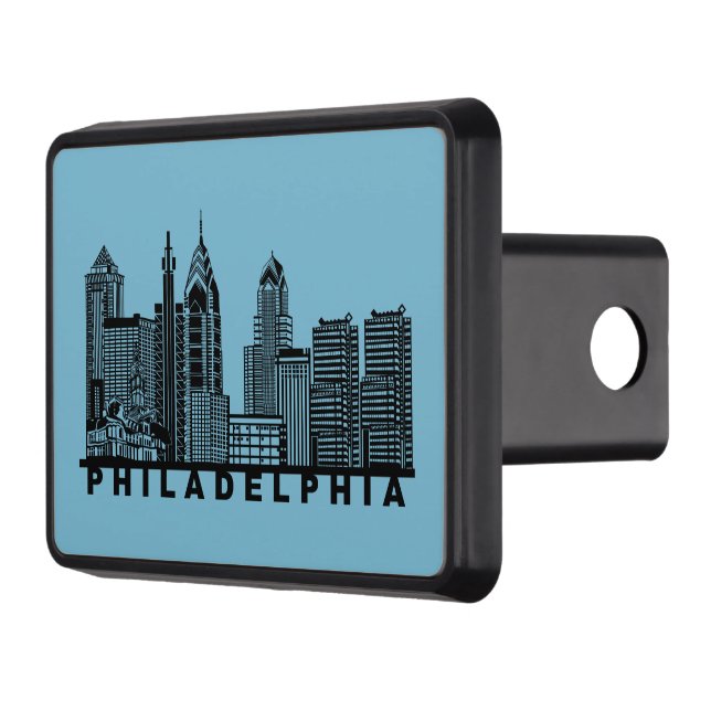 Philadelphia Skyline Silhouette  Hitch Cover (Left)