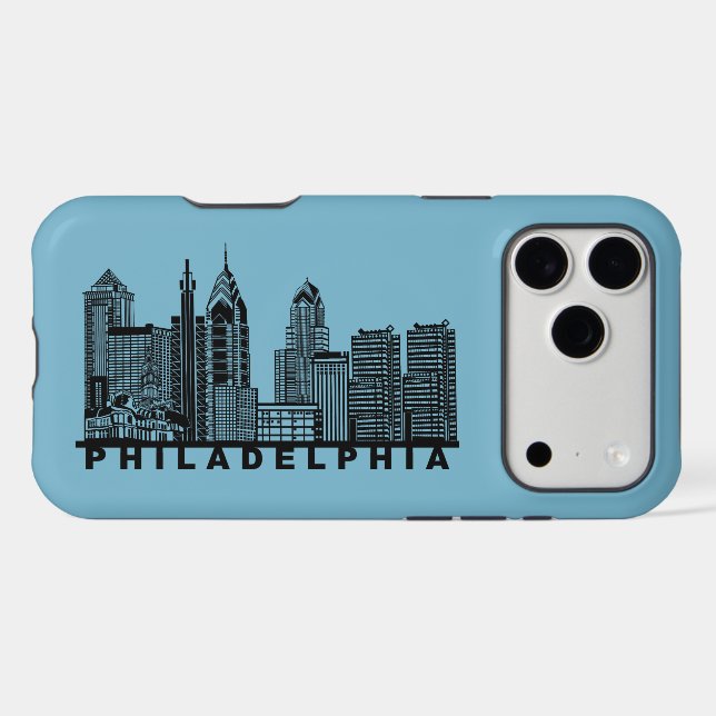 Philadelphia Skyline Silhouette  iPhone Case (Back Horizontal)