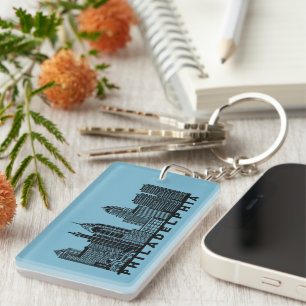 Philadelphia Skyline Silhouette Keychain