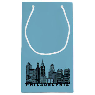 Philadelphia Skyline Silhouette Small Gift Bag