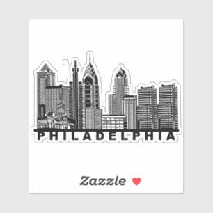 Philadelphia Skyline Silhouette Sticker