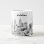 Philadelphia Skyline Sketch Jumbo Mug at Zazzle